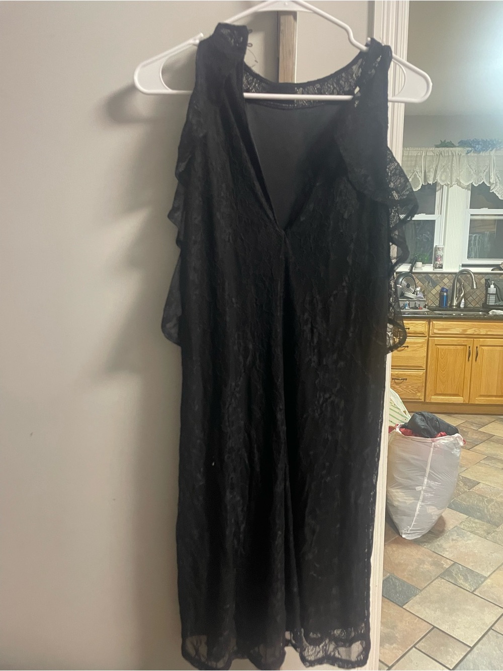 Express Black Lace Sleeveless V-Neck Midi Dress
